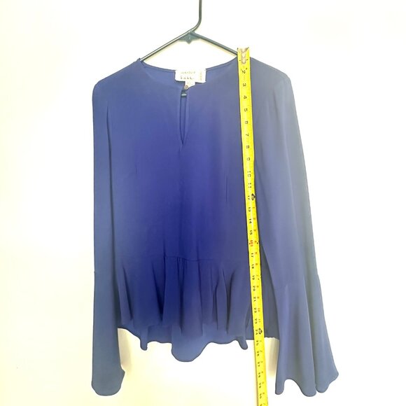 Nicole Miller Atelier Bell Sleeve Sapphire Blue Blouse, size Small - Picture 11 of 11